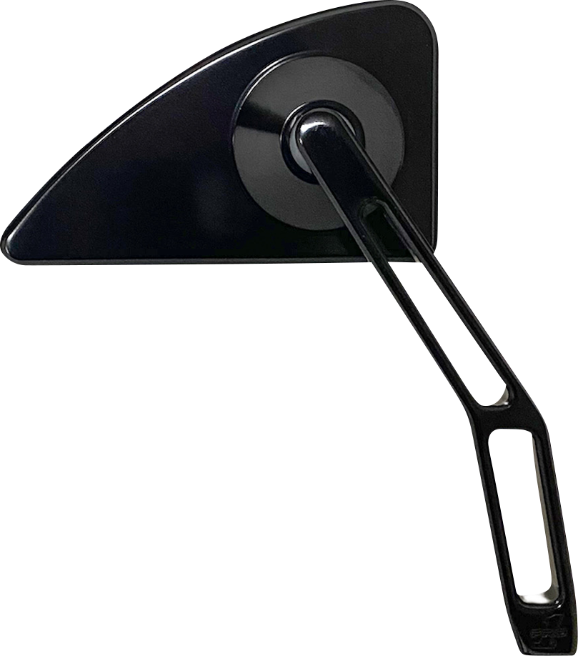 PRO-ONE PERF.MFG. Mini Motorcycle Mirror with V2 Cut-Out Stem - Black - Right (Part #102130B)