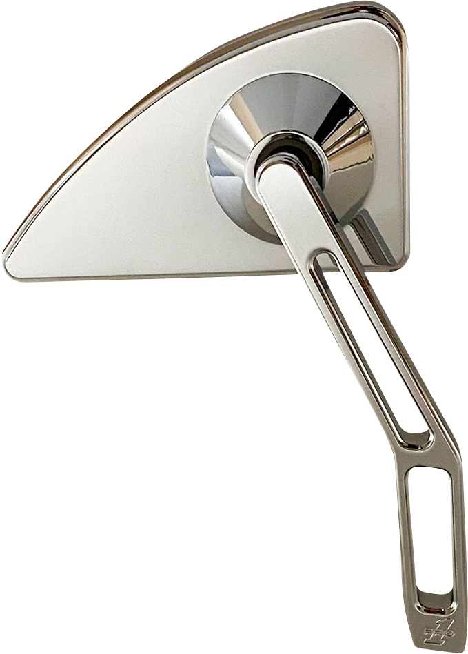PRO-ONE PERF.MFG. Mini Chrome Mirror with V2 Cut-Out Stem – Right Side for Harley-Davidson, Indian, and Metric Cruiser Motorcycles (Part 102130)