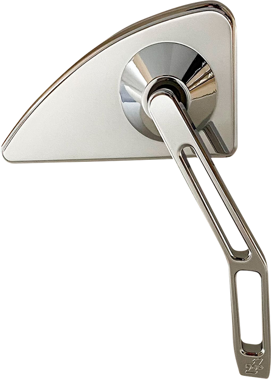 PRO-ONE PERF.MFG. Mini Chrome Mirror with V2 Cut-Out Stem – Right Side for Harley-Davidson, Indian, and Metric Cruiser Motorcycles (Part 102130)