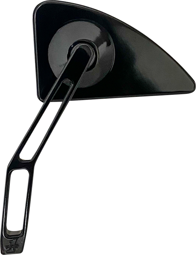 PRO-ONE PERF.MFG. Mini Motorcycle Mirror with V2 Cut-Out Stem - Left Side - Black (Part #102120B)