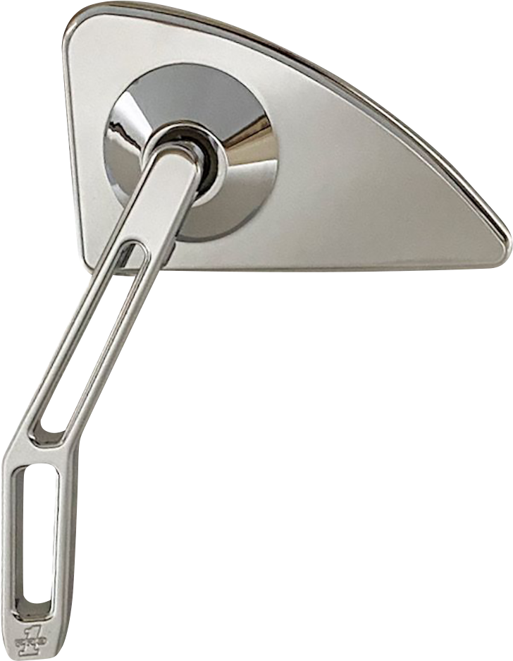 PRO-ONE PERF.MFG. Mini Chrome Motorcycle Mirror with V2 Cut-Out Stem - Left Side, Part 102120