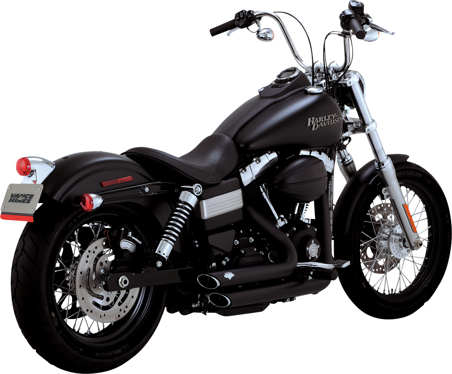 Vance & Hines Shortshots Staggered Exhaust System with PCX Technology - Matte Black 47327