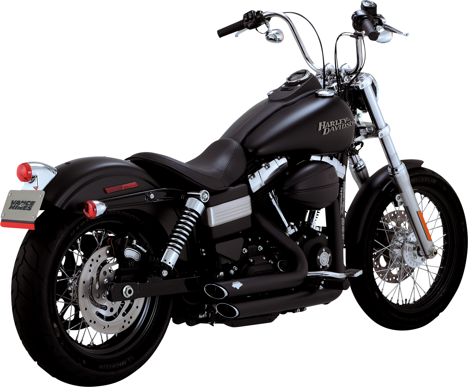 Vance & Hines Shortshots Staggered Exhaust System with PCX Technology - Matte Black 47327