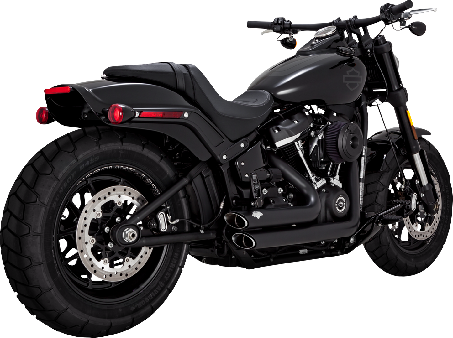 Vance & Hines Shortshots Staggered Exhaust System - Matte Black (Part #47333)
