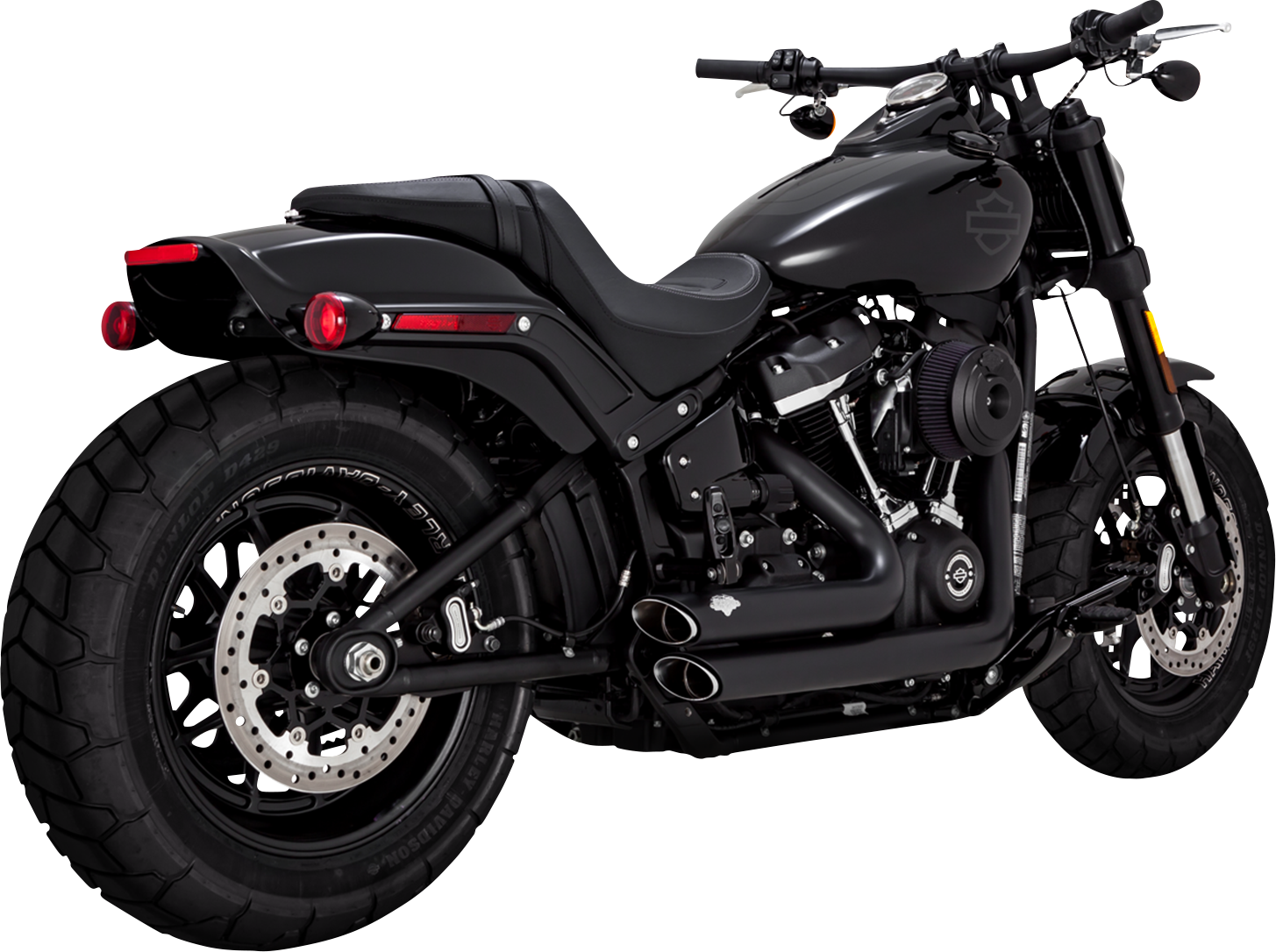 Vance & Hines Shortshots Staggered Exhaust System - Matte Black (Part #47333)