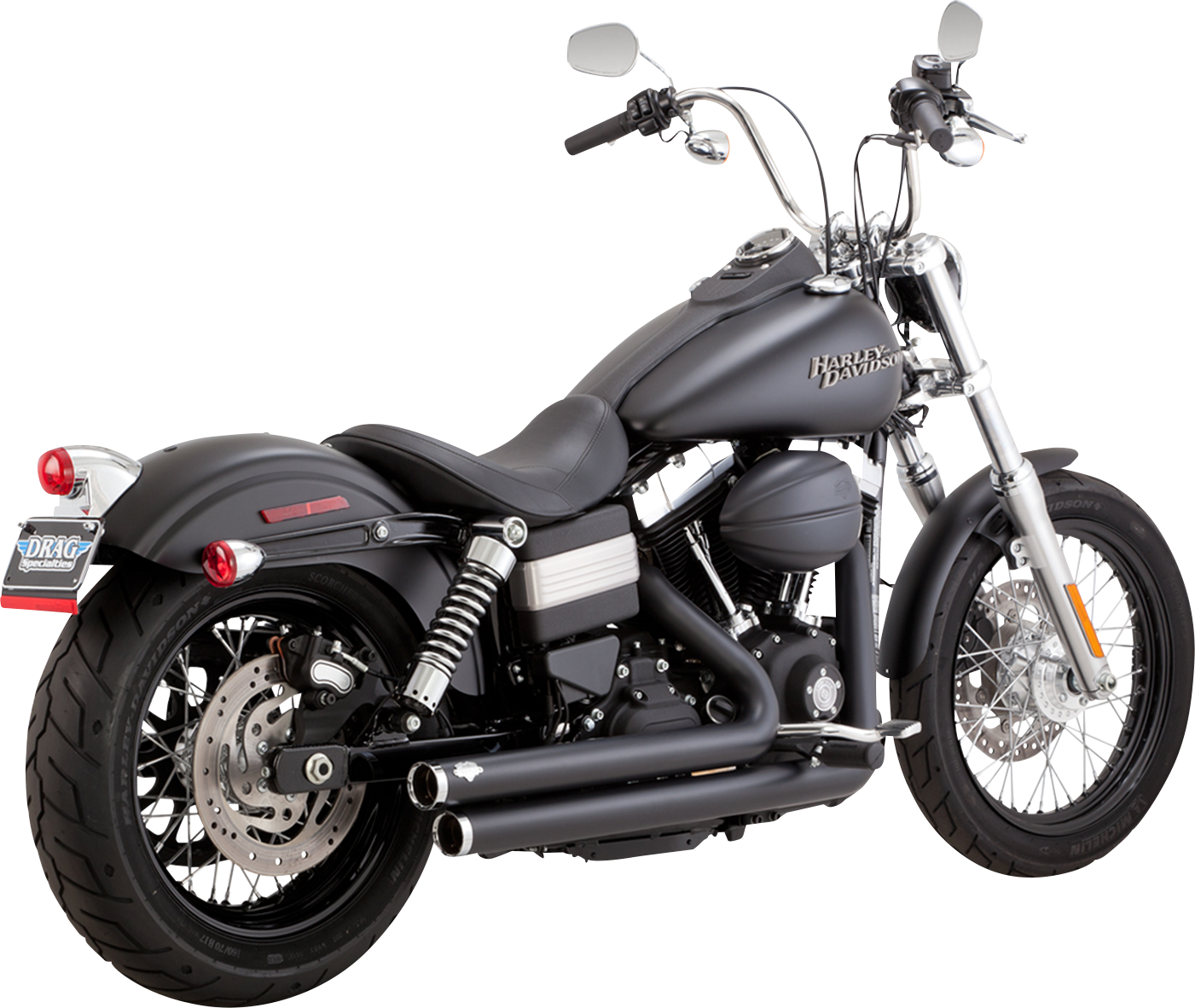 Vance & Hines Big Shots Staggered Exhaust System for Harley Davidson - Black 47338