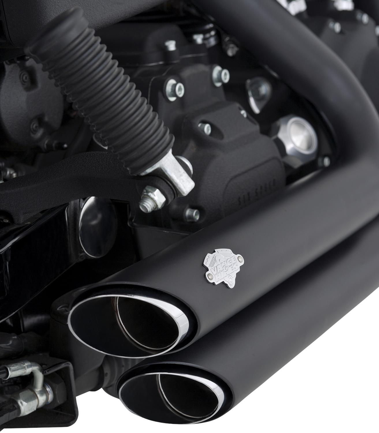 VANCE & HINES Shortshots Staggered Exhaust System with PCX™ Technology - Matte Black, Part 47317