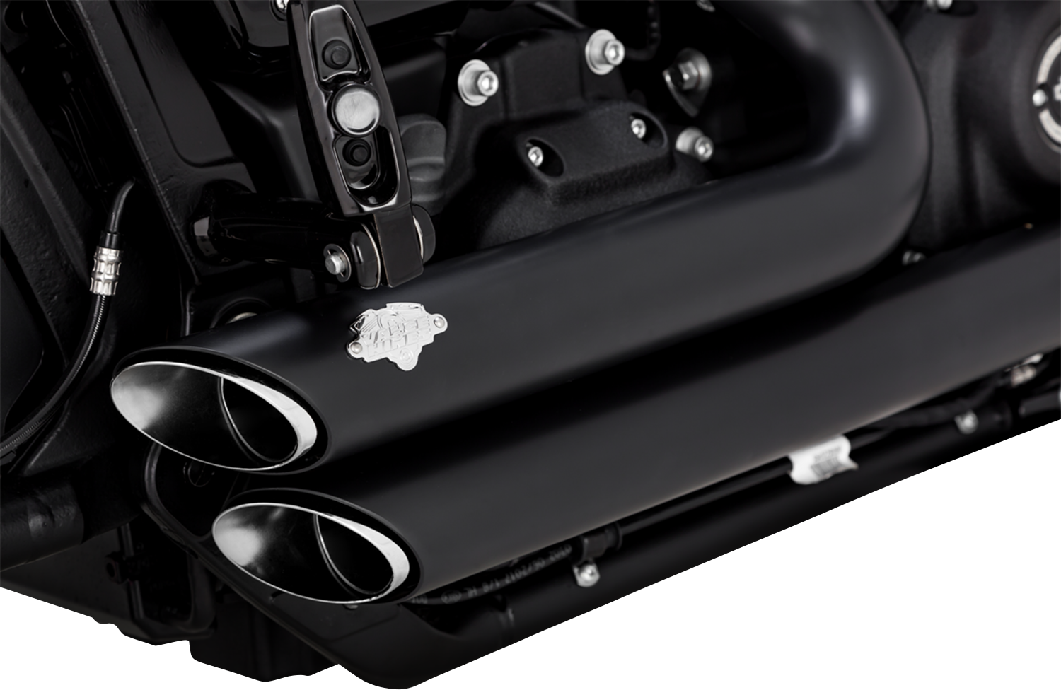 Vance & Hines Shortshots Staggered Exhaust System - Matte Black (Part #47333)