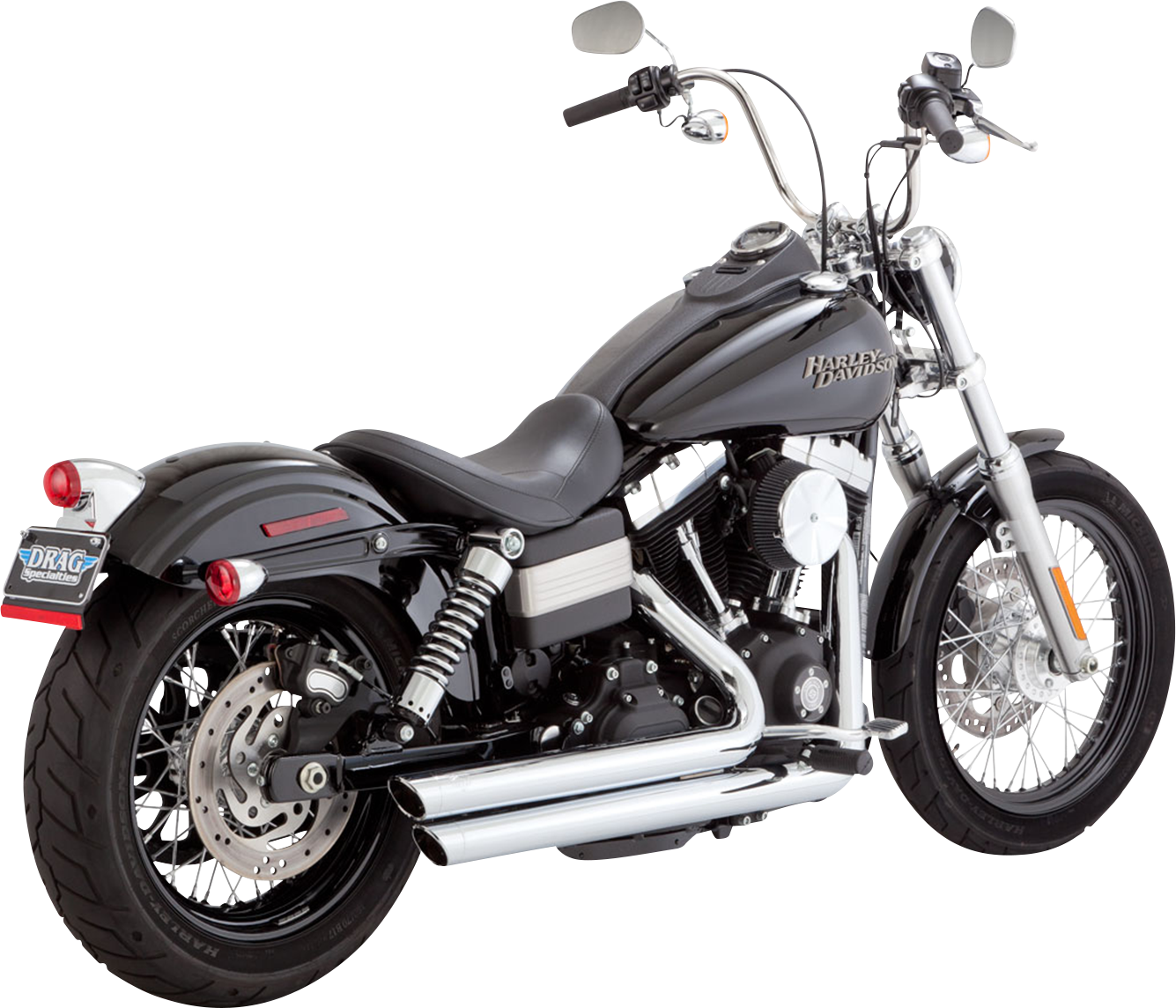 Vance & Hines Big Shots Staggered Exhaust System - Chrome Part 17338