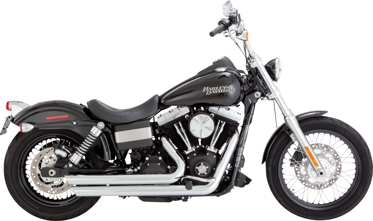 Vance & Hines Big Shots Staggered Exhaust System - Chrome Part 17338