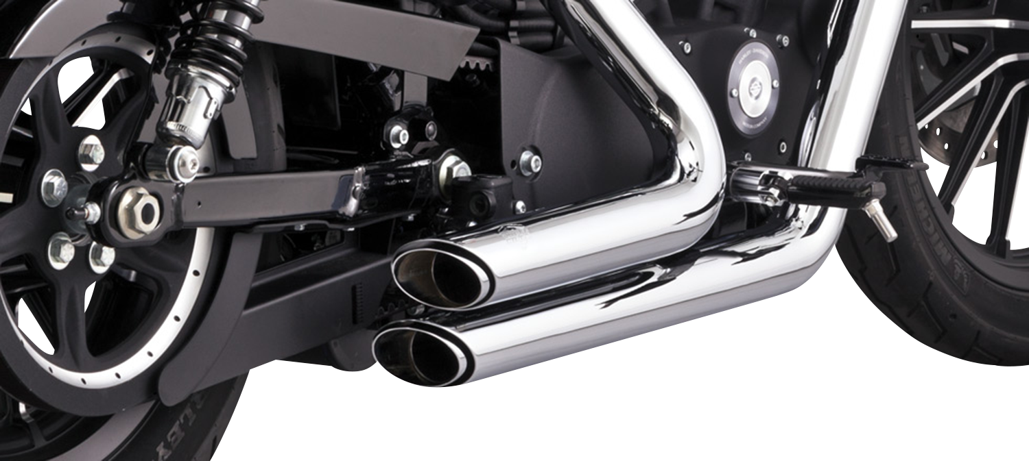 Vance & Hines Shortshots Staggered Exhaust System with PCX Technology - Chrome (Part #17329)
