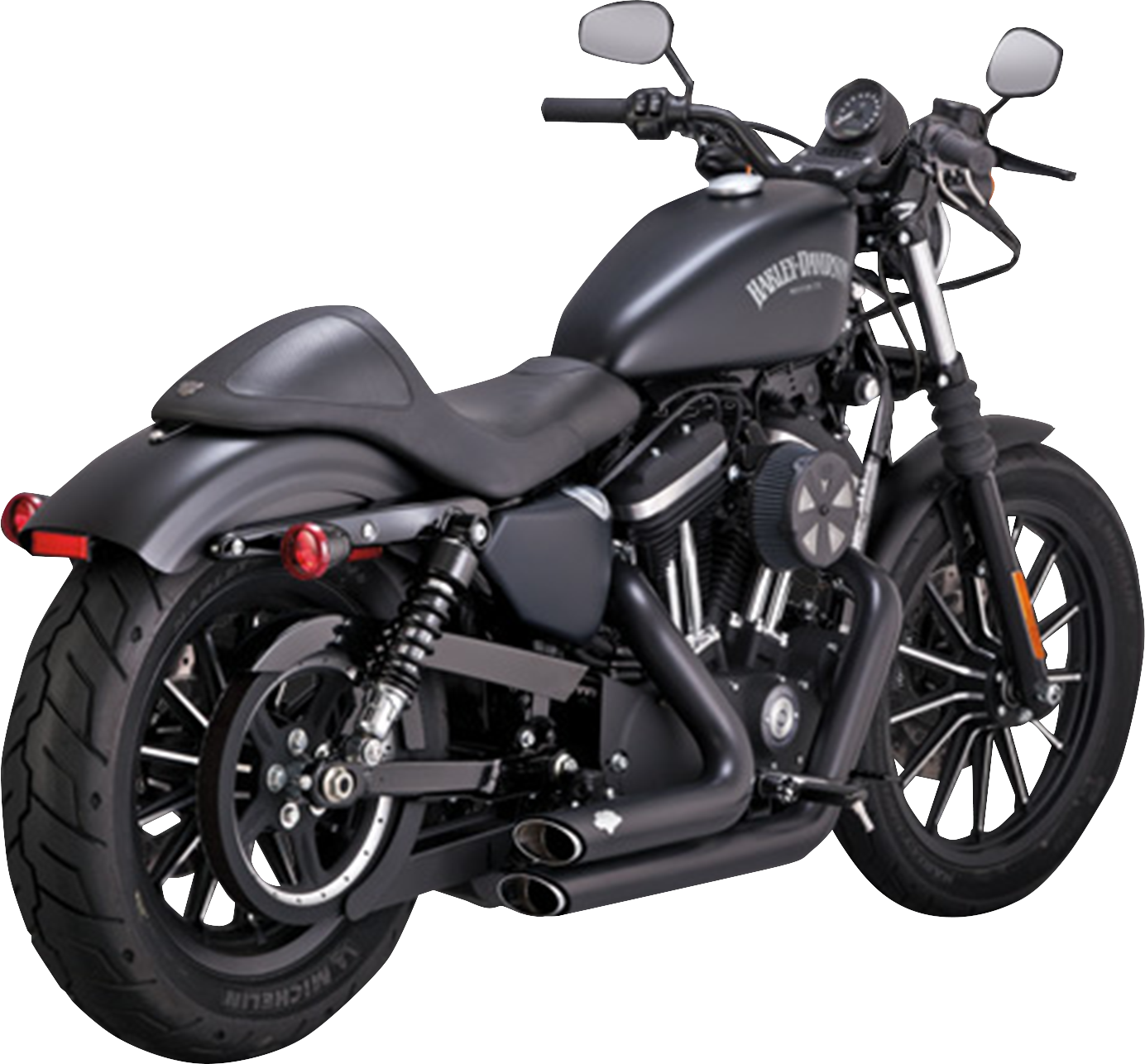 Vance & Hines Shortshots Staggered Exhaust System with PCX Technology - Black (Part 47329)