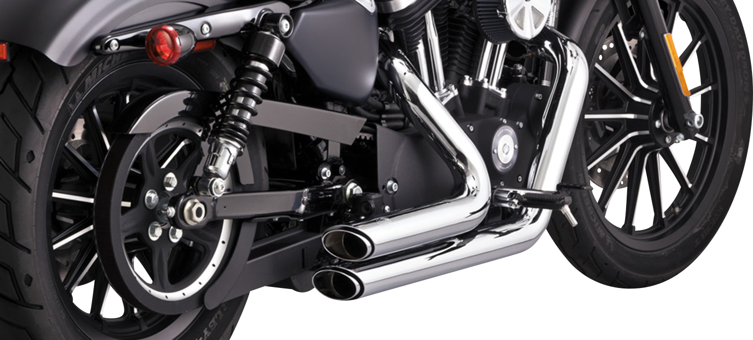 Vance & Hines Shortshots Staggered Exhaust System with PCX Technology - Chrome (Part #17329)