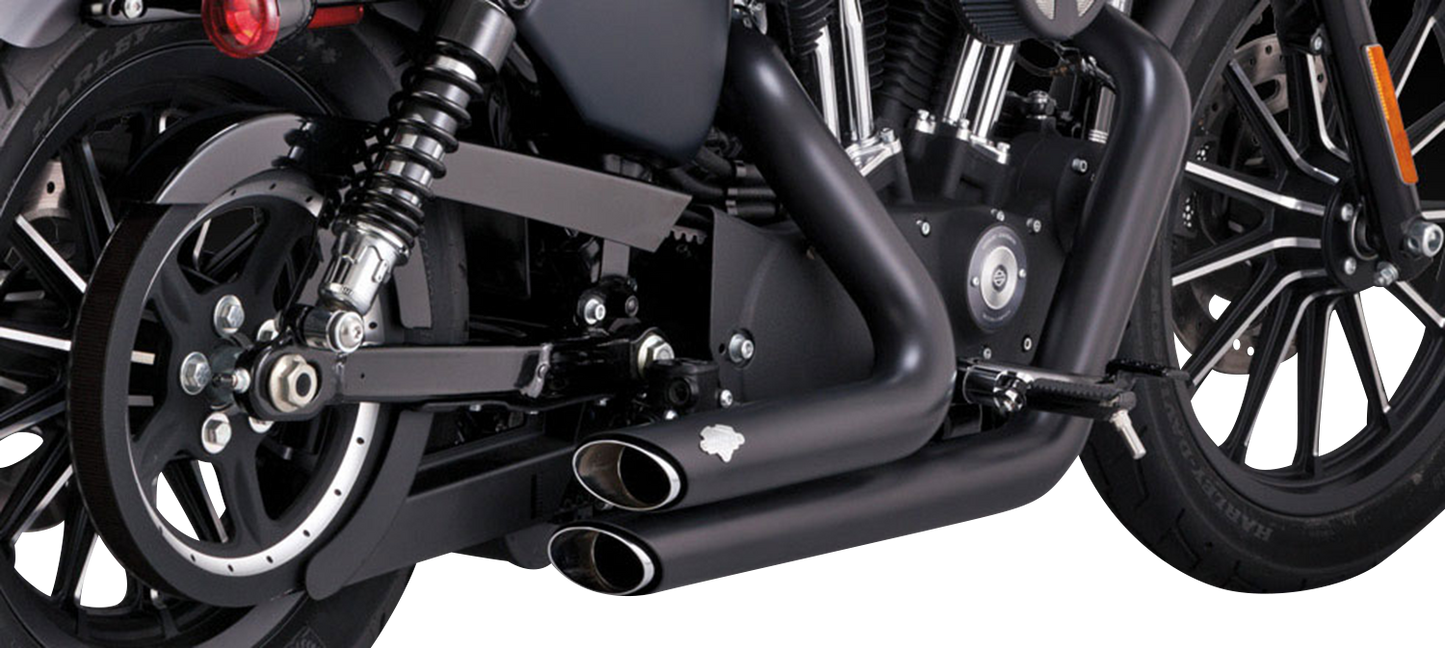 Vance & Hines Shortshots Staggered Exhaust System with PCX Technology - Black (Part 47329)