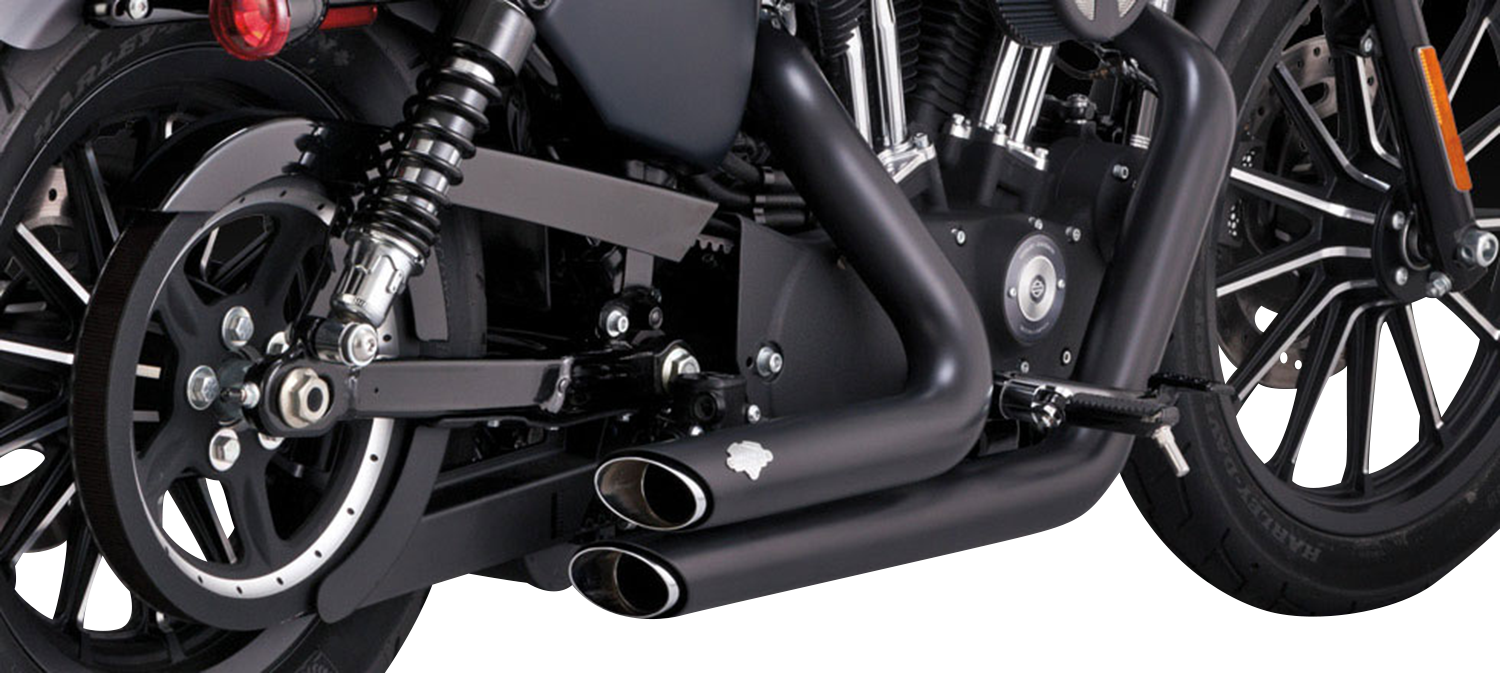 Vance & Hines Shortshots Staggered Exhaust System with PCX Technology - Black (Part 47329)
