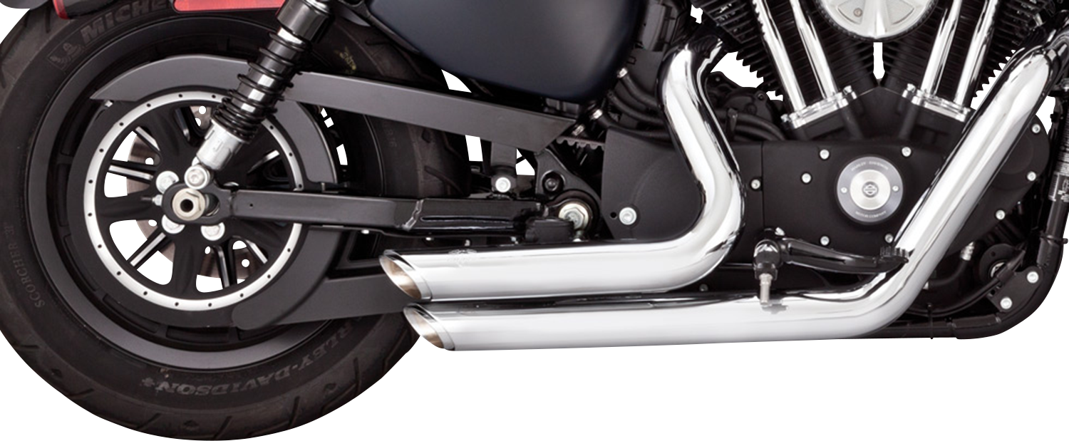 Vance & Hines Shortshots Staggered Exhaust System with PCX Technology - Chrome (Part #17329)