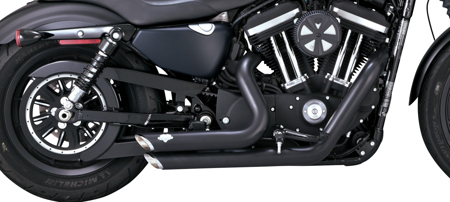 Vance & Hines Shortshots Staggered Exhaust System with PCX Technology - Black (Part 47329)