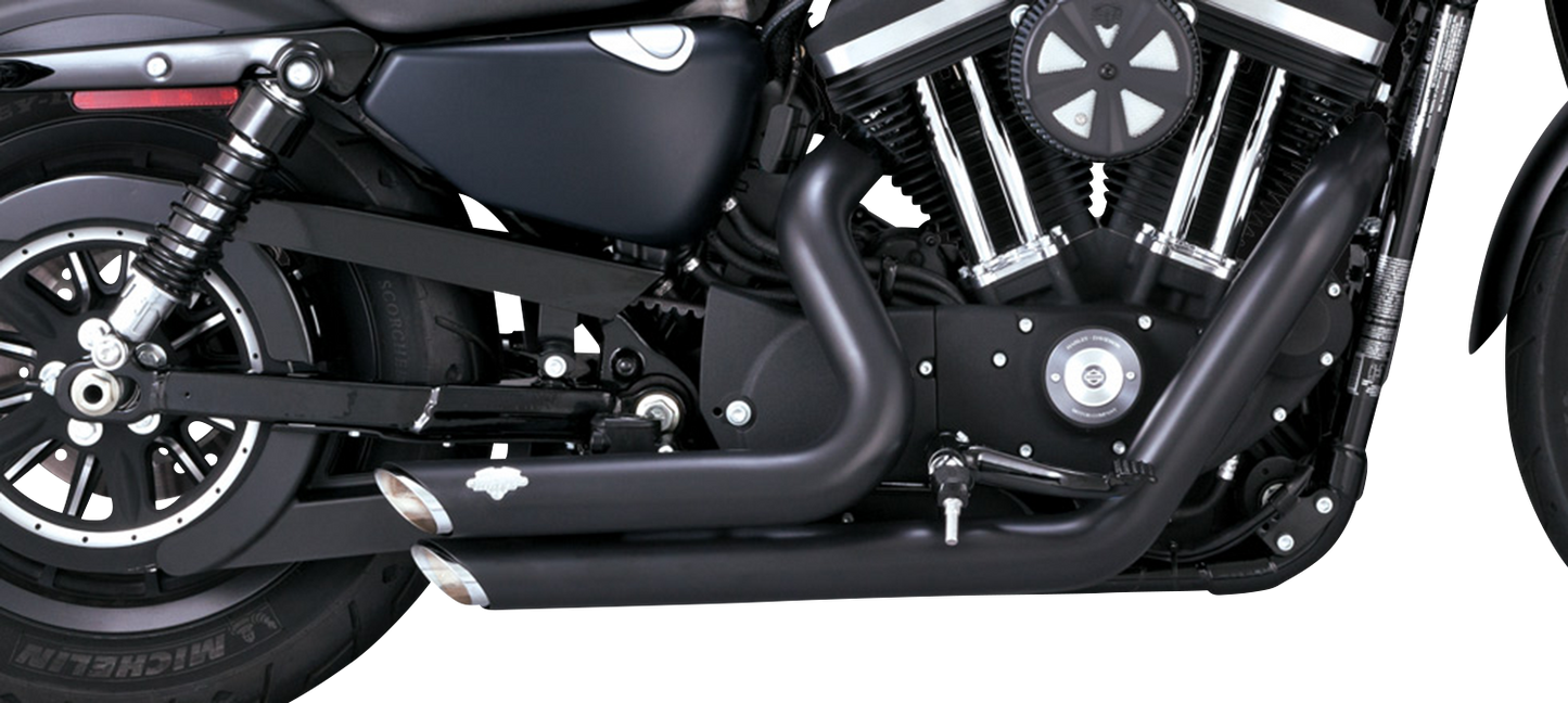Vance & Hines Shortshots Staggered Exhaust System with PCX Technology - Black (Part 47329)