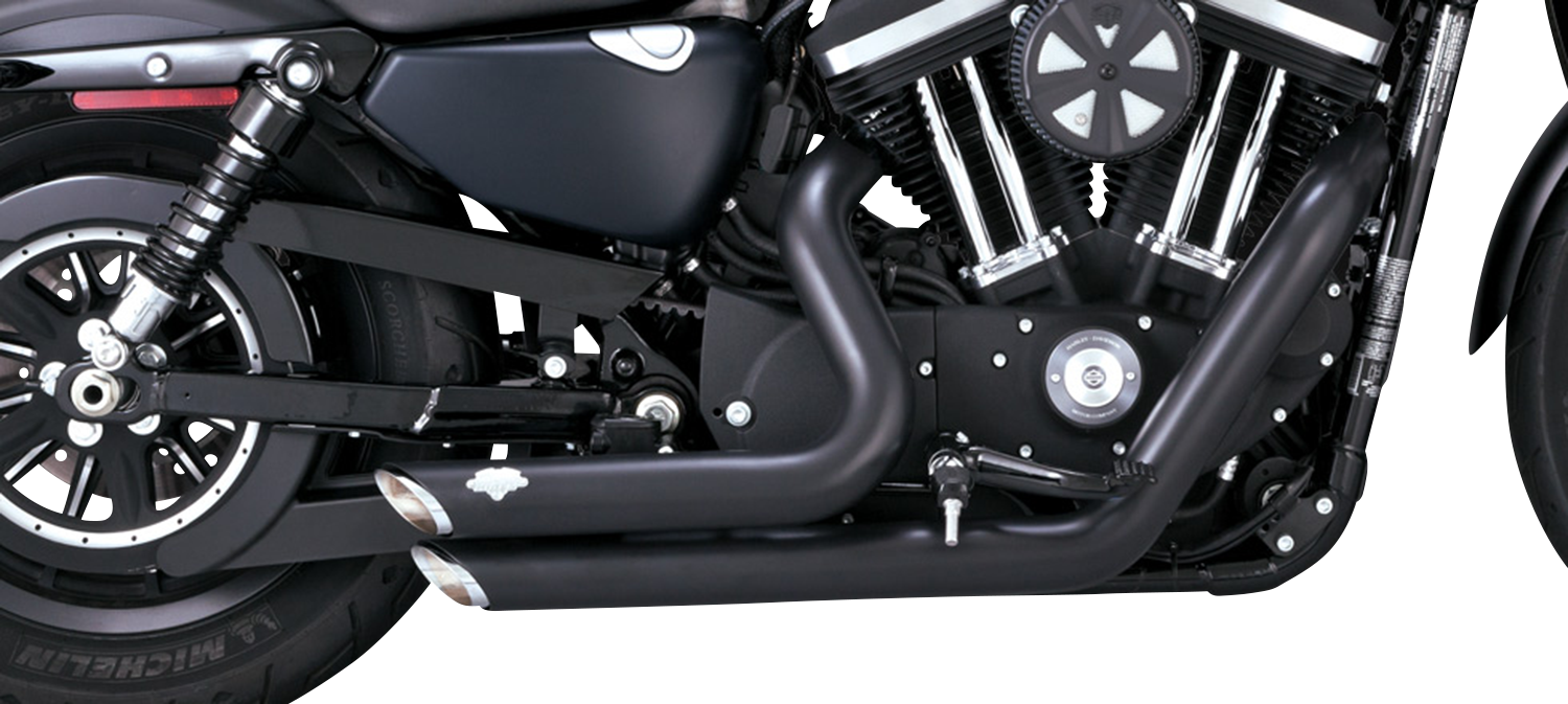 Vance & Hines Shortshots Staggered Exhaust System with PCX Technology - Black (Part 47329)