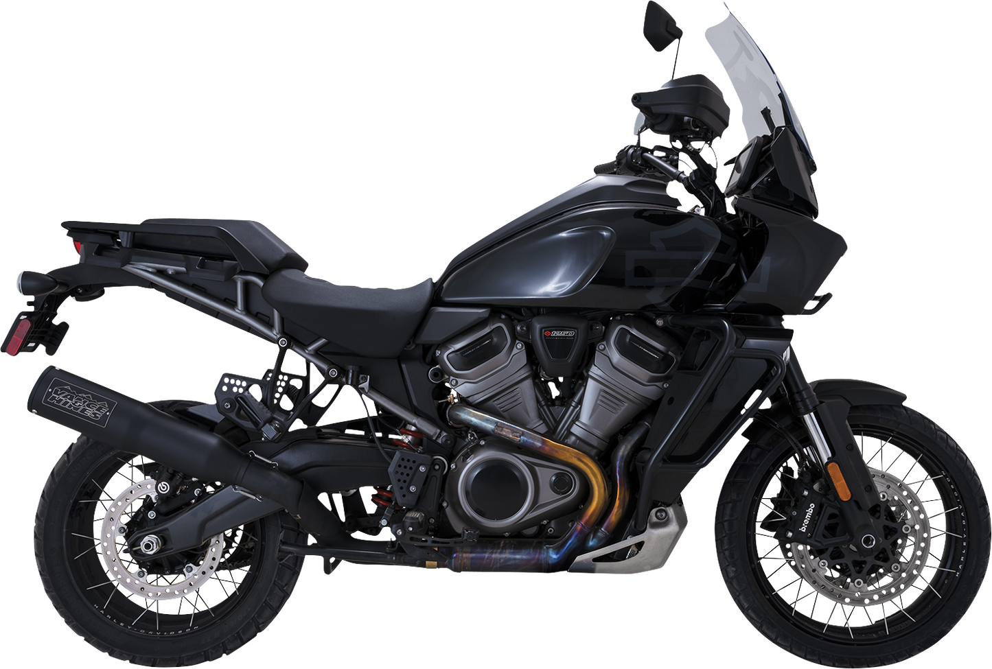 VANCE & HINES Adventure Hi-Output 450 Slip-On Muffler for Revolution Max 1250 - Black Stainless Steel (Part 46533)