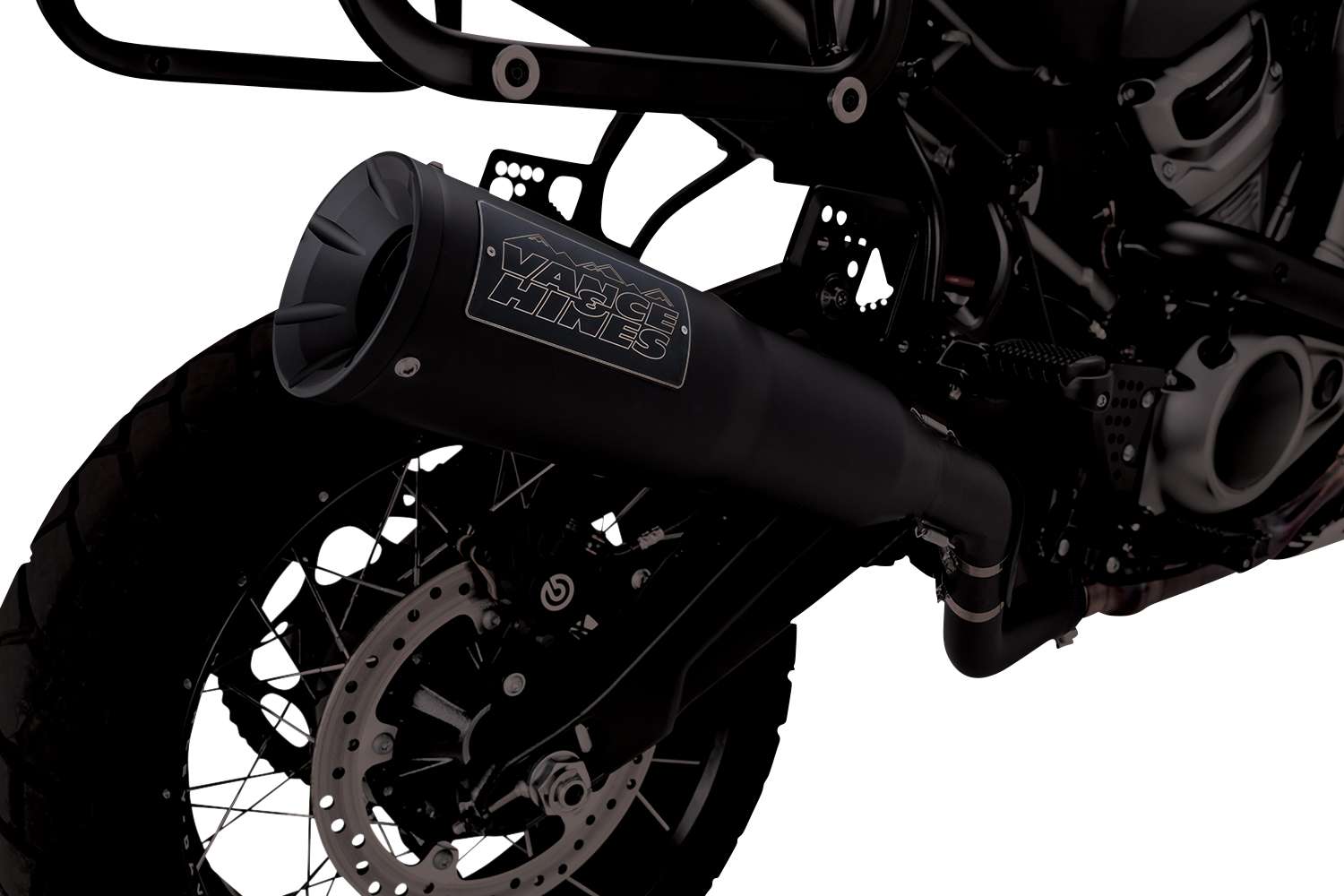 VANCE & HINES Adventure Hi-Output 450 Slip-On Muffler for Revolution Max 1250 - Black Stainless Steel (Part 46533)