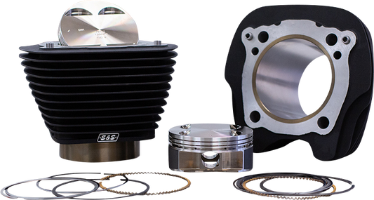 S&S Cycle 129" Big Bore Cylinder Kit for 107" M8 Engines - Wrinkle Black Finish, Part #910-0844