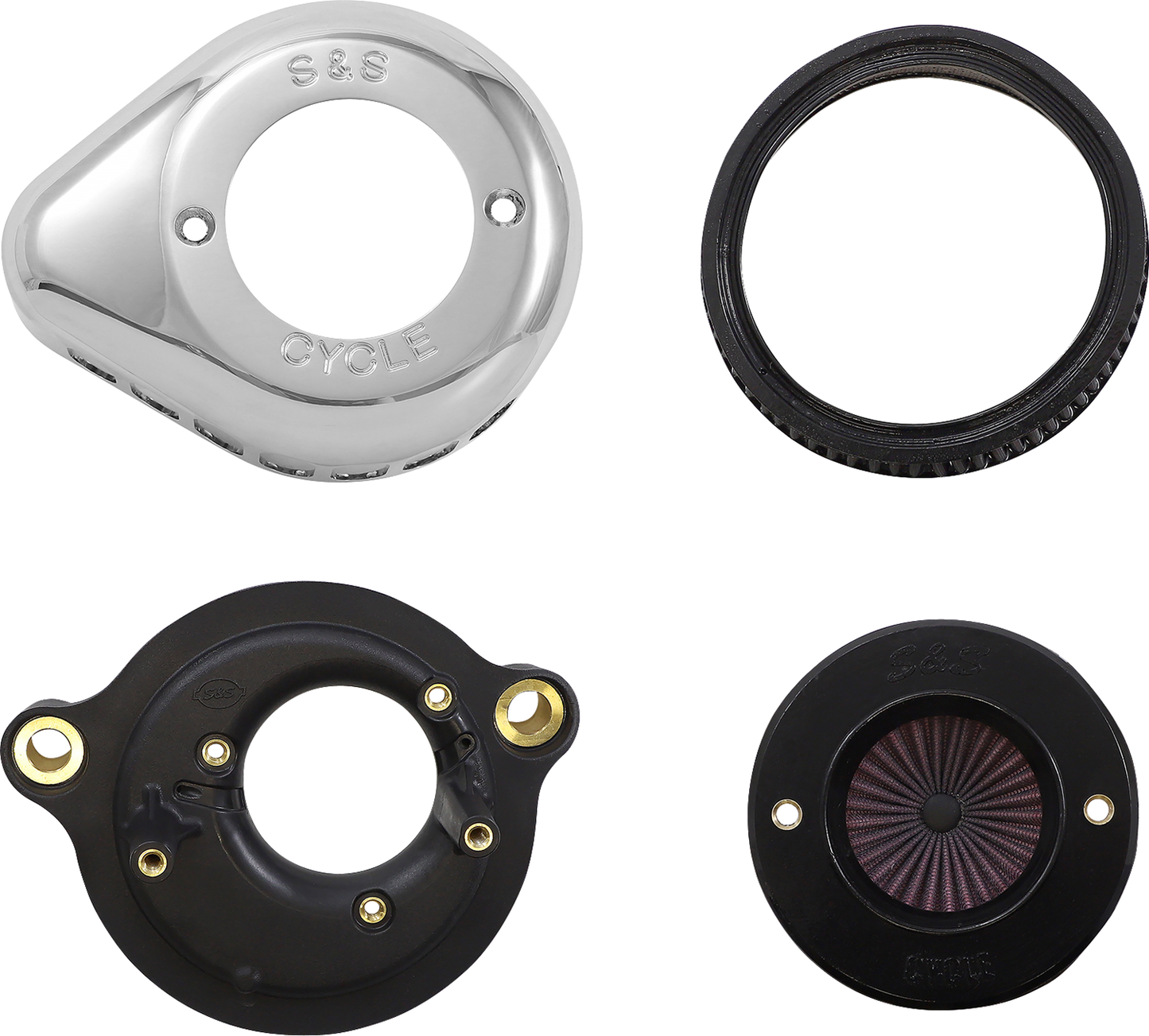 S&S CYCLE Air Stinger Stealth Air Cleaner Kit - Chrome 170-0717A