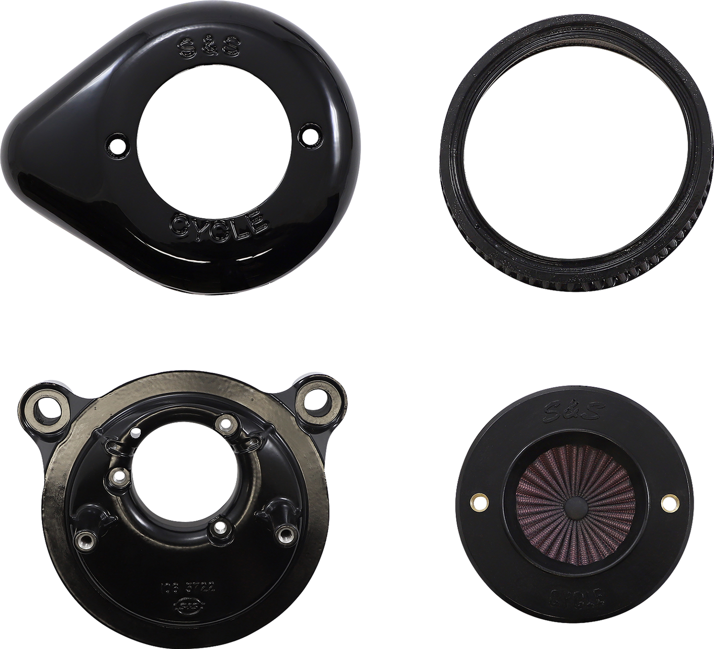 S&S CYCLE Air Stinger Stealth Air Cleaner Kit - Black 170-0722A