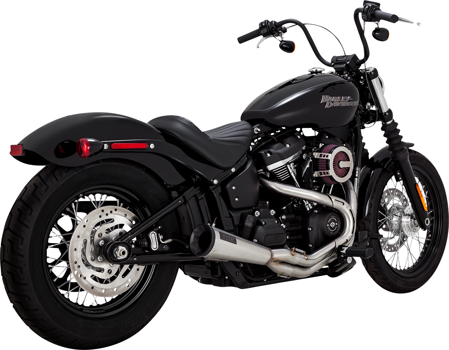 VANCE & HINES 2-into-1 Upsweep Exhaust System - Brushed - Stainless Steel 27323