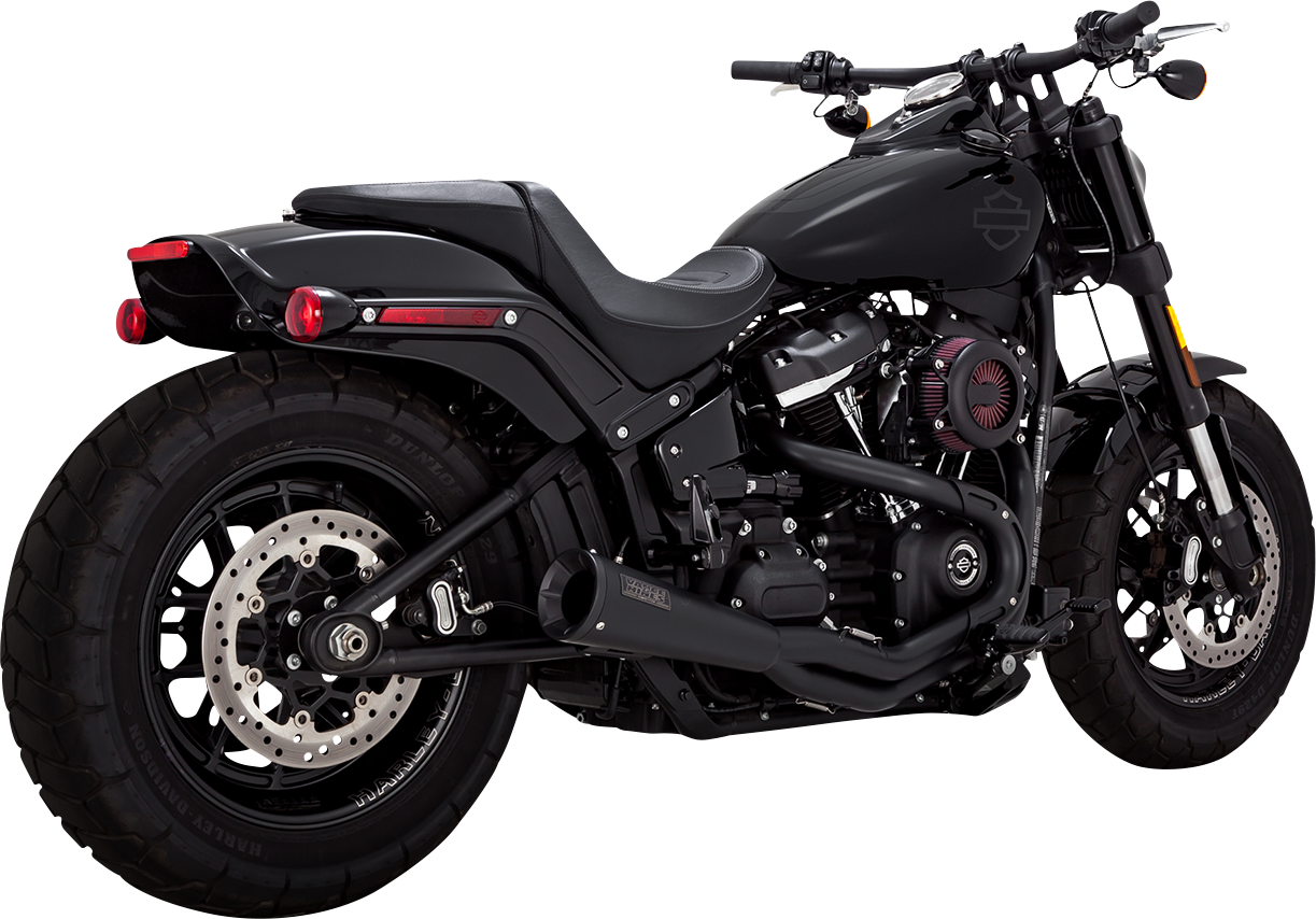 VANCE & HINES 2-into-1 Upsweep Exhaust System - Black - Stainless Steel 47323