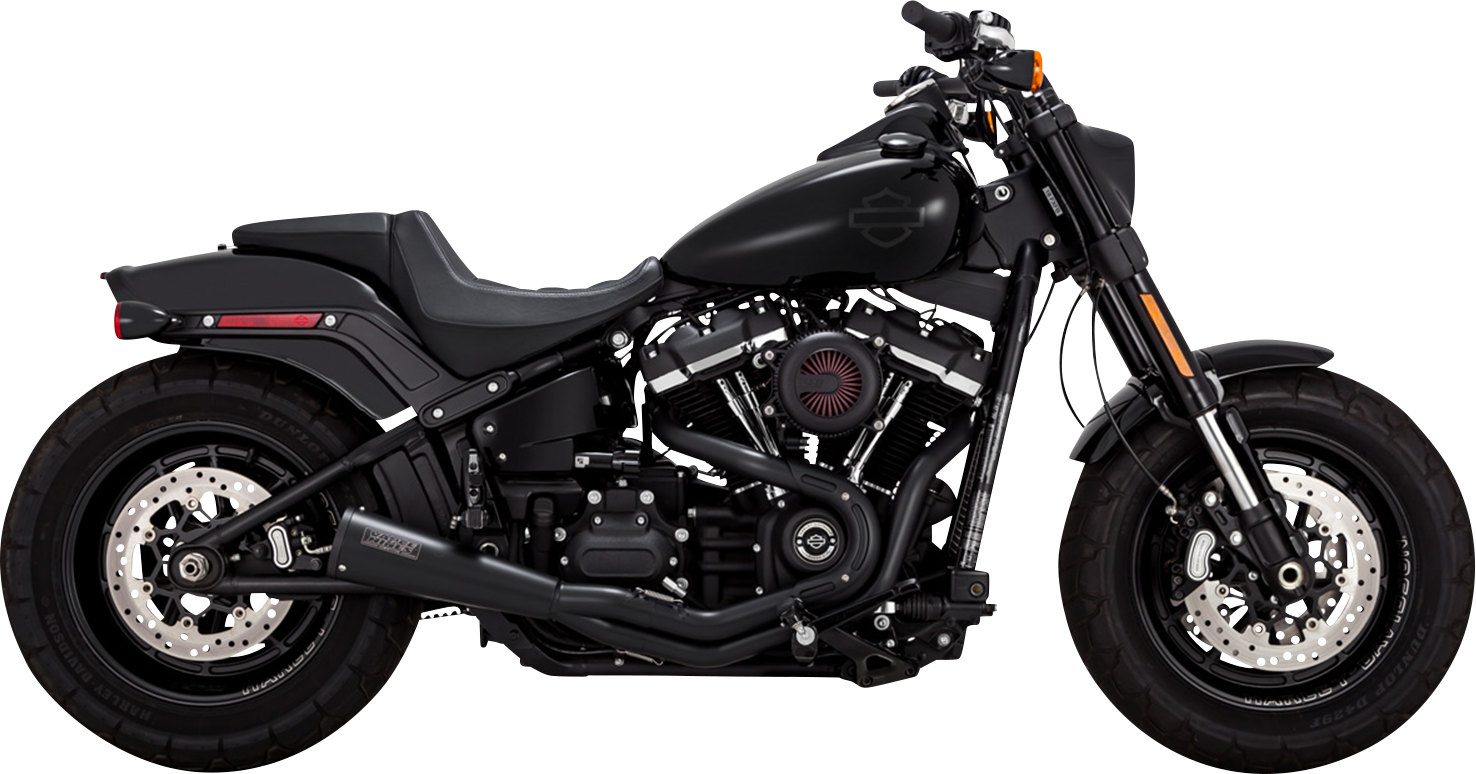 VANCE & HINES 2-into-1 Upsweep Exhaust System - Black - Stainless Steel 47323