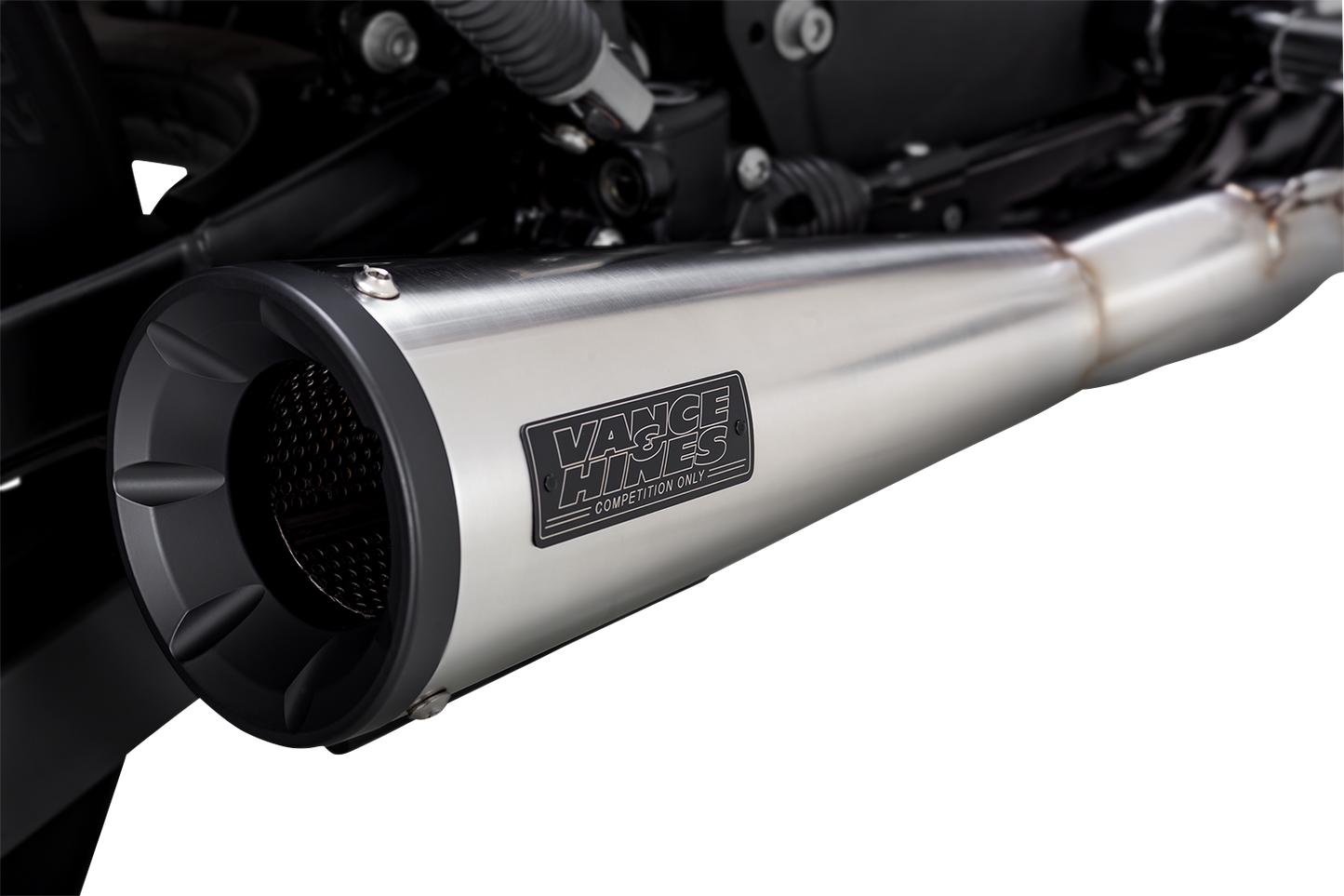 Vance & Hines 27327 2-Into-1 Upsweep Exhaust System - Brushed Stainless Steel