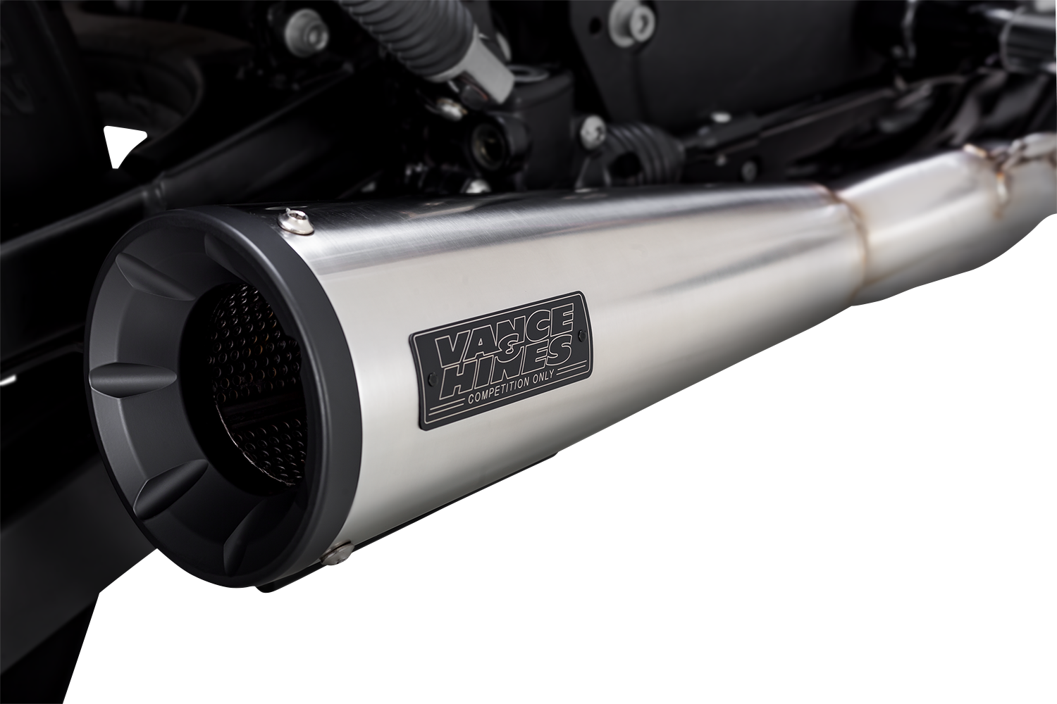 Vance & Hines 27327 2-Into-1 Upsweep Exhaust System - Brushed Stainless Steel