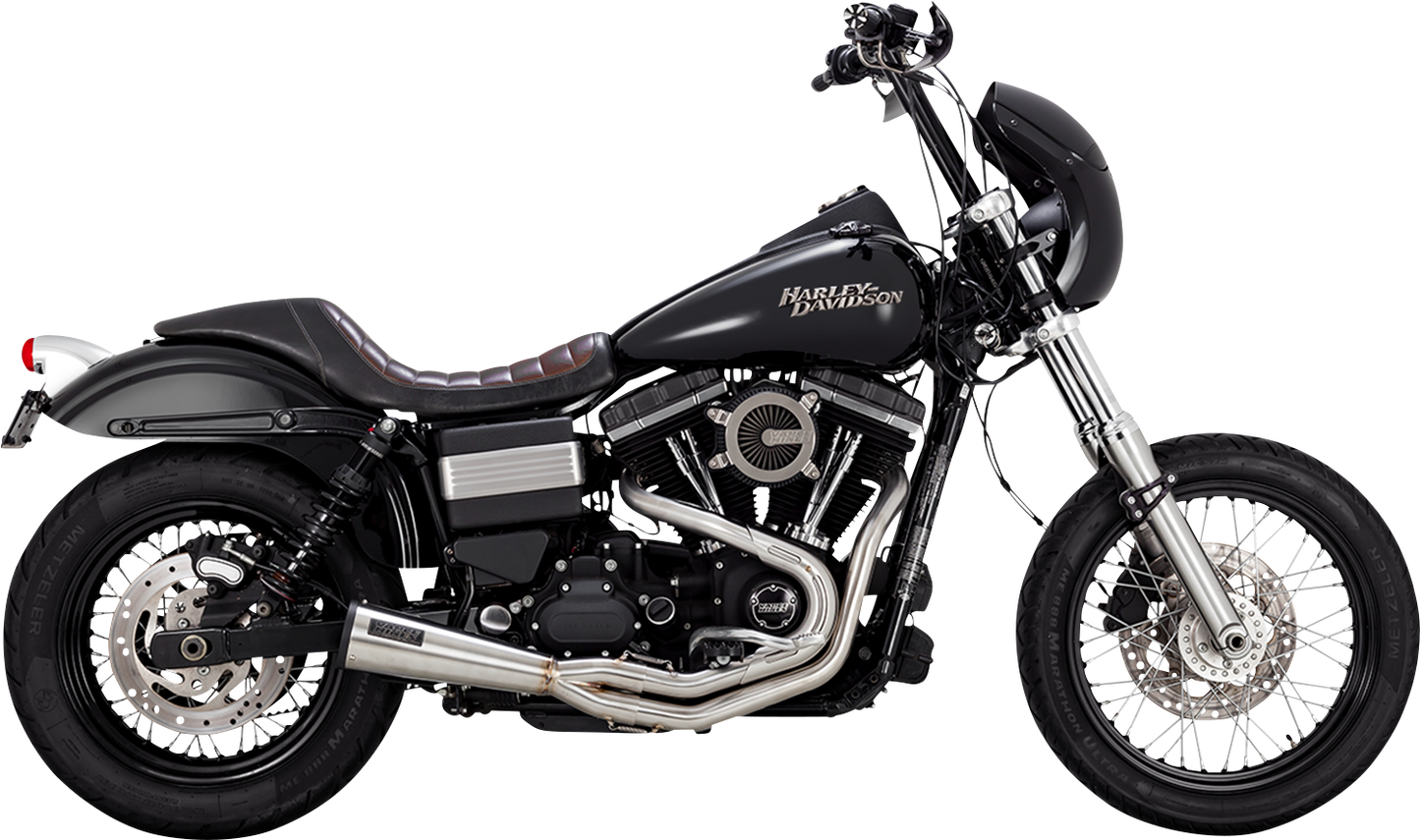 Vance & Hines 27325 2-into-1 Upsweep Exhaust System with PCX Technology in Brushed Stainless Steel