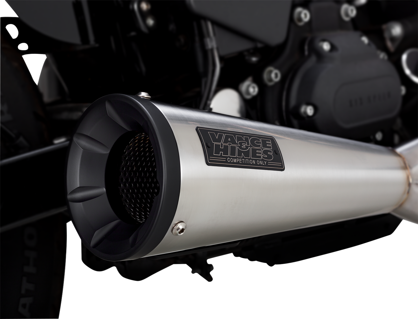 Vance & Hines 27325 2-into-1 Upsweep Exhaust System with PCX Technology in Brushed Stainless Steel