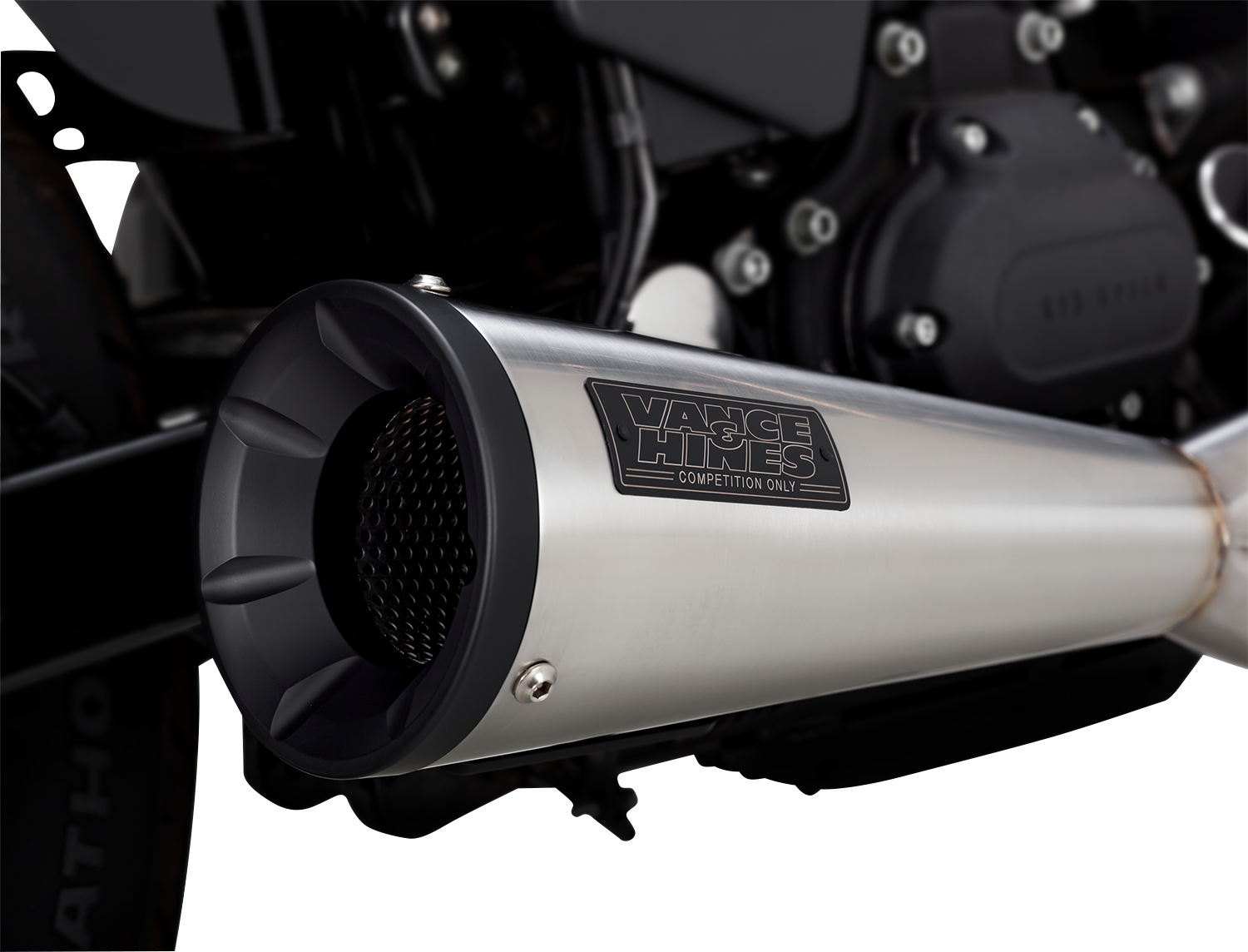 Vance & Hines 27325 2-into-1 Upsweep Exhaust System with PCX Technology in Brushed Stainless Steel