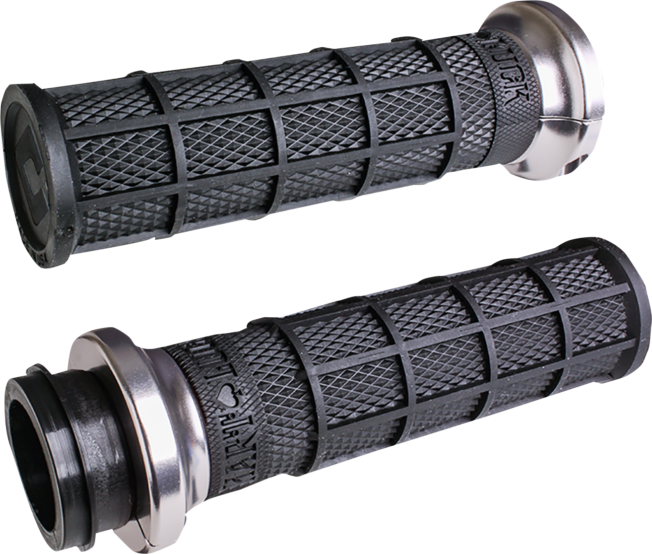 ODI Hart-Luck Signature V-Twin Lock-On™ Grips - Cable - Black/Silver V31HCW-BB-S