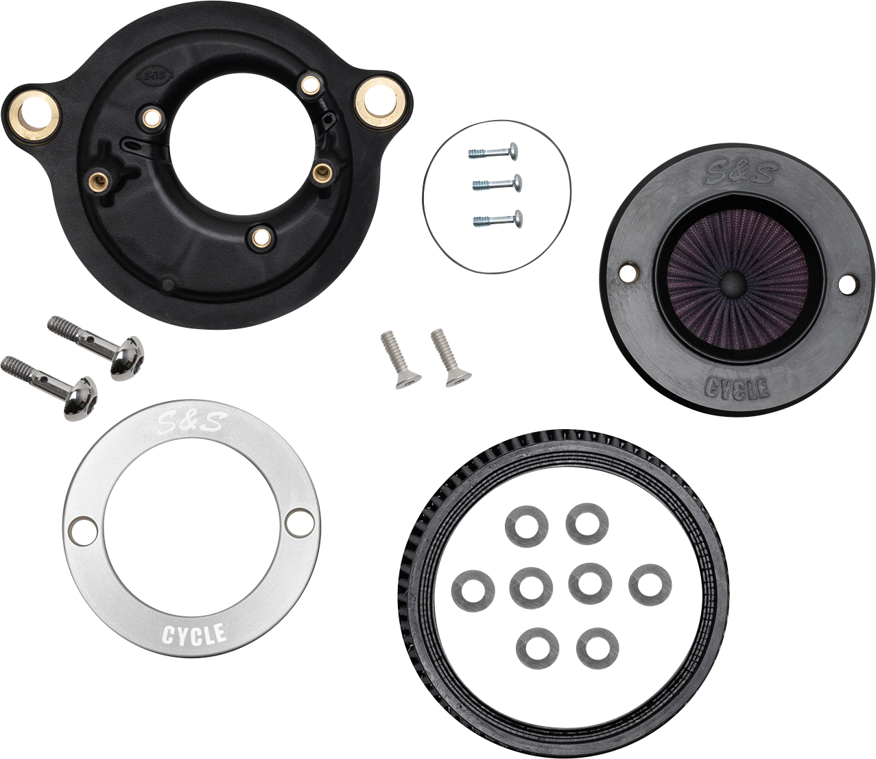 S&S CYCLE Air Stinger Stealth Air Cleaner Kit - Chrome Ring 170-0714A