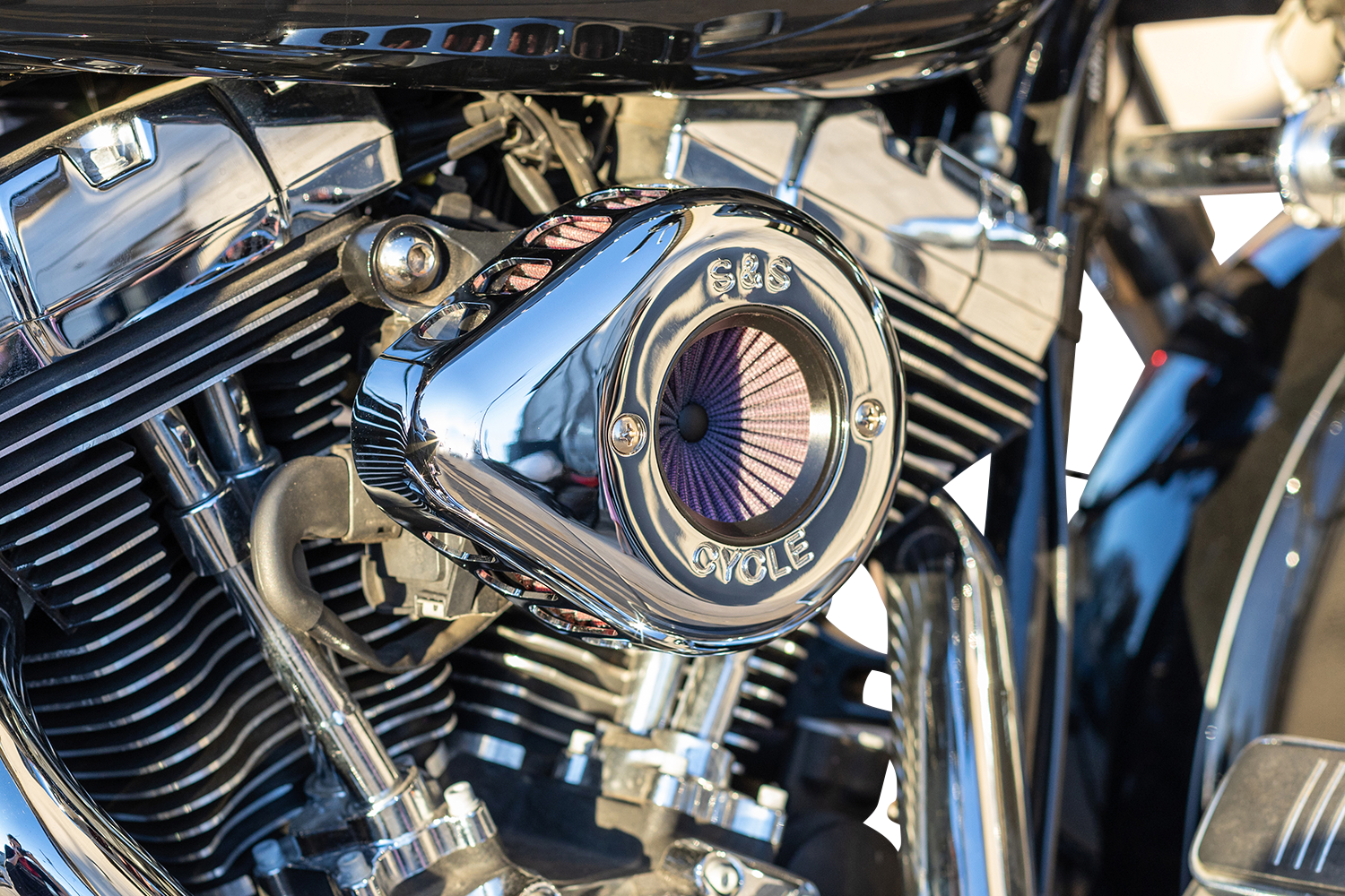 S&S CYCLE Air Stinger Stealth Air Cleaner Kit - Chrome 170-0719A