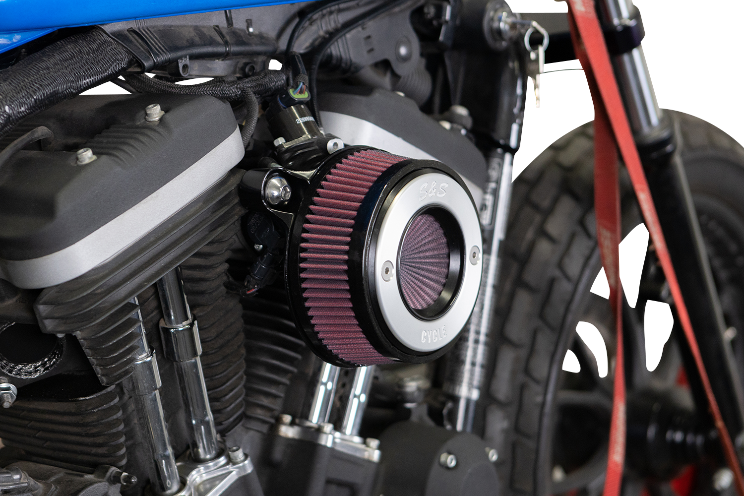 S&S CYCLE Air Stinger Stealth Air Cleaner Kit - Black Chrome Ring 170-0724A