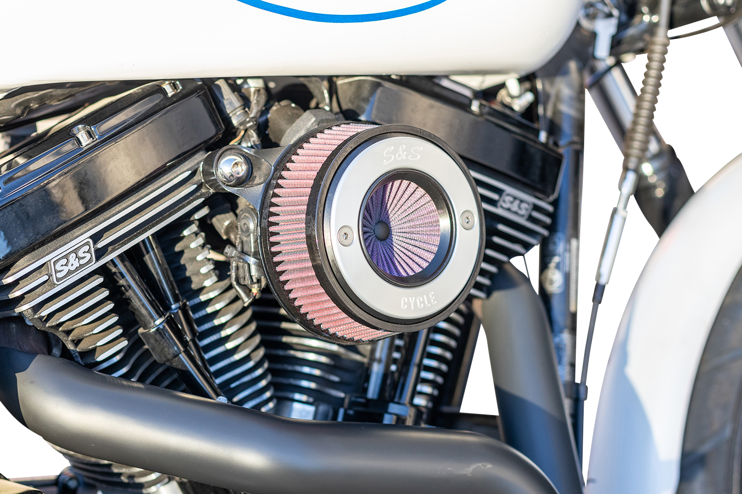 S&S CYCLE Air Stinger Stealth Air Cleaner Kit - Black Chrome Ring 170-0716A