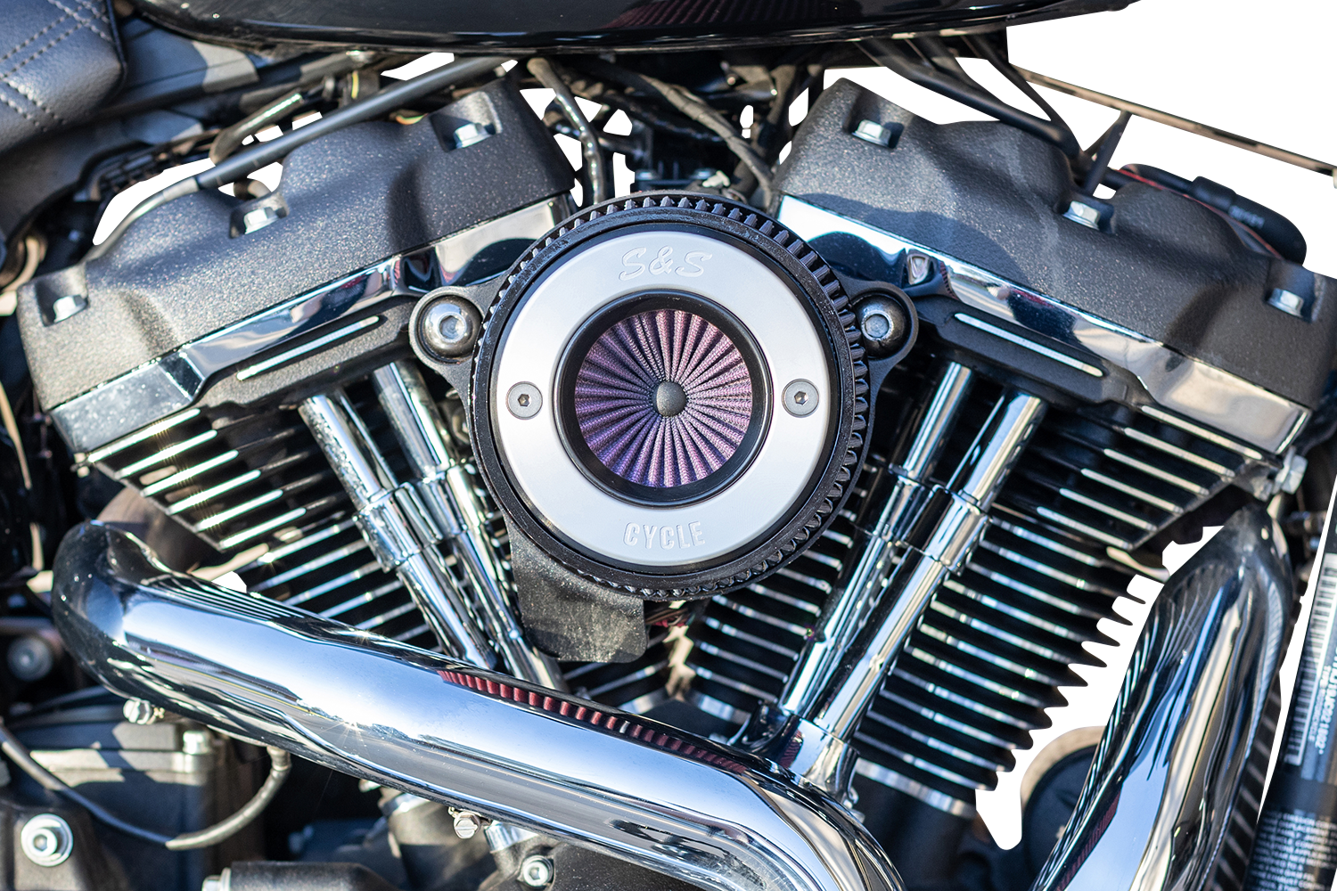 S&S CYCLE Air Stinger Stealth Air Cleaner Kit - Chrome Ring 170-0714A