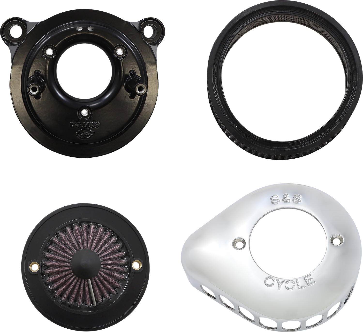 S&S CYCLE Air Stinger Stealth Air Cleaner Kit - Chrome 170-0719A