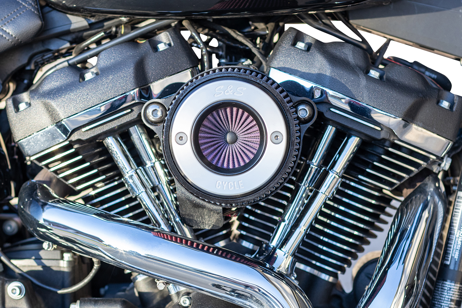 S&S CYCLE Air Stinger Stealth Air Cleaner Kit - Chrome Ring 170-0714A