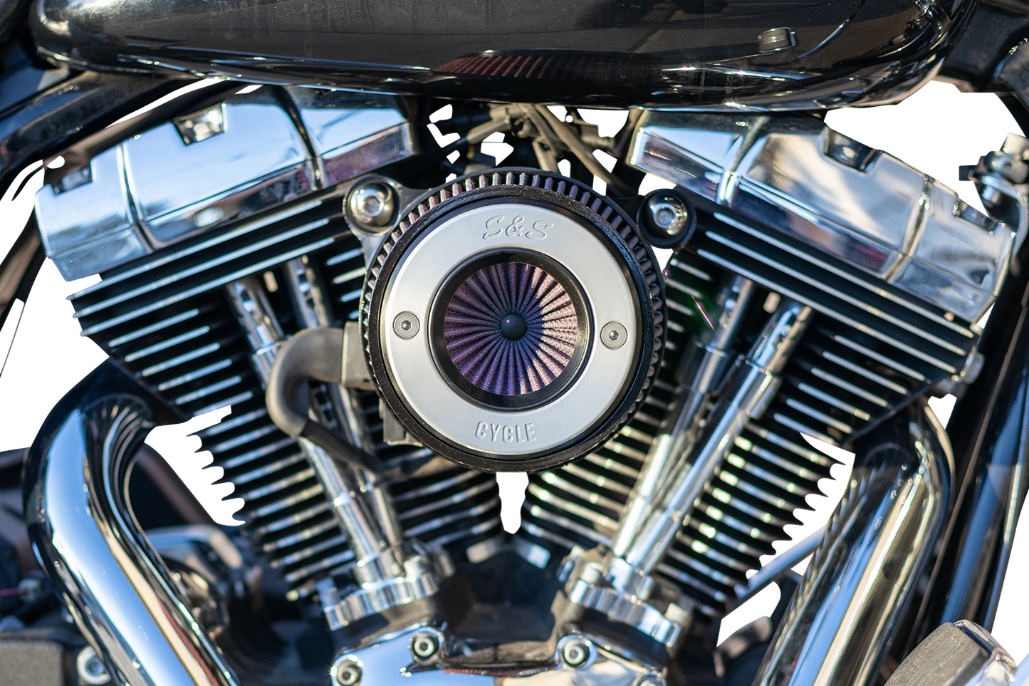S&S CYCLE Air Stinger Stealth Air Cleaner Kit - Chrome Ring 170-0715A