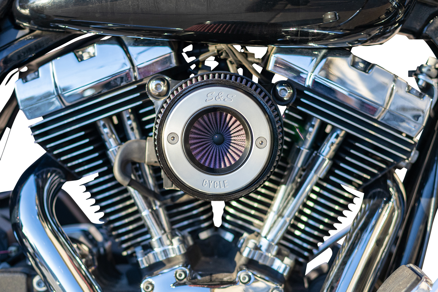 S&S CYCLE Air Stinger Stealth Air Cleaner Kit - Chrome Ring 170-0715A