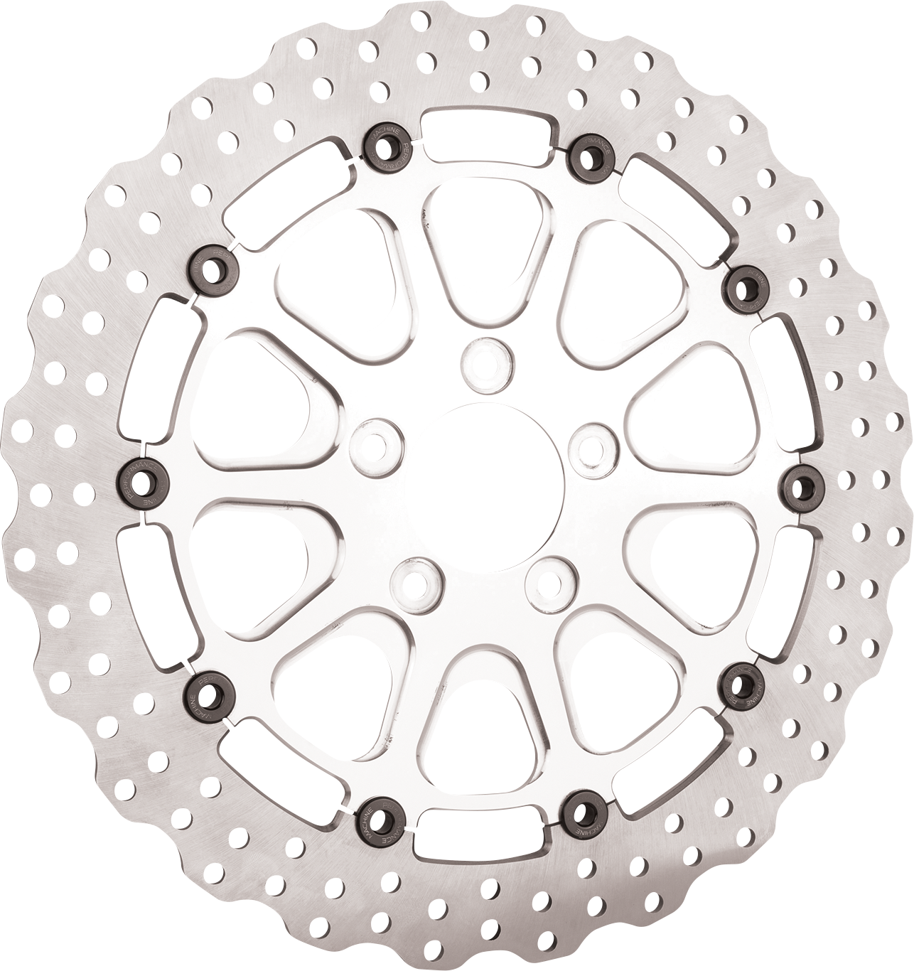 SLYFOX 13-Inch Front Rotor with 420 Stainless Steel Outer Band - Raw Finish, Part Number 0133-3061S-M