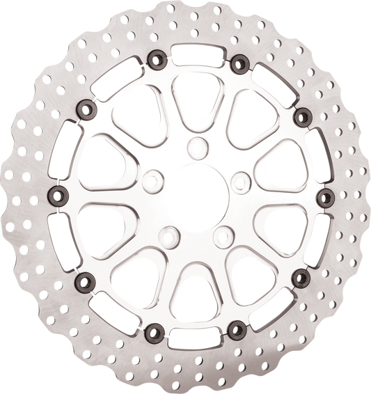 SLYFOX 13-Inch Front Rotor with 420 Stainless Steel Outer Band - Raw Finish, Part Number 0133-3061S-M