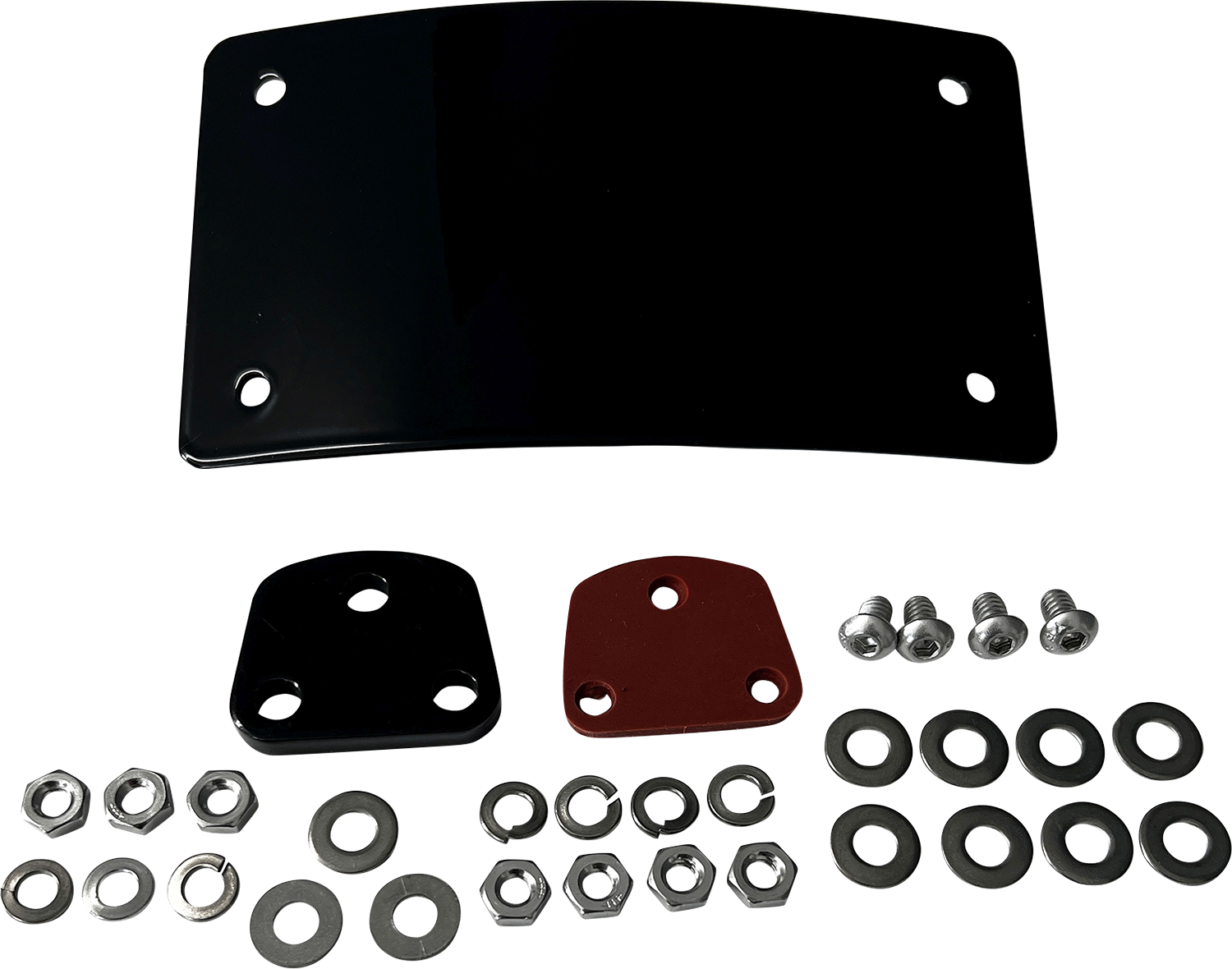 DK CUSTOM PRODUCTS License Plate Kit - Curved - Black - Harley-Davidson® DK-LPR-LP-LD