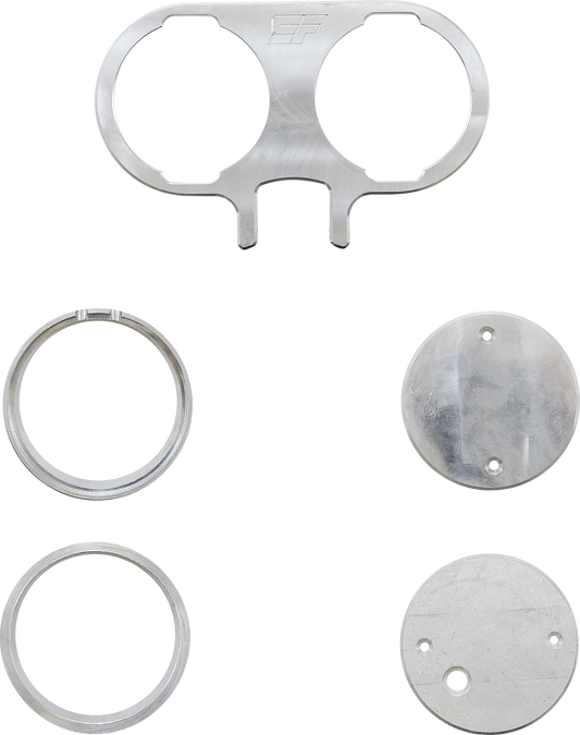 SLYFOX Dyna TM-SLY25 Dual Gauge Mount for SlyFox Risers - Unfinished Aluminum